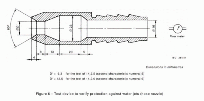 Boquilla de pulverización IPX3/4/5/6 y sistema de prueba de boquilla de manguera con tanque de suministro de agua IEC 60529 1