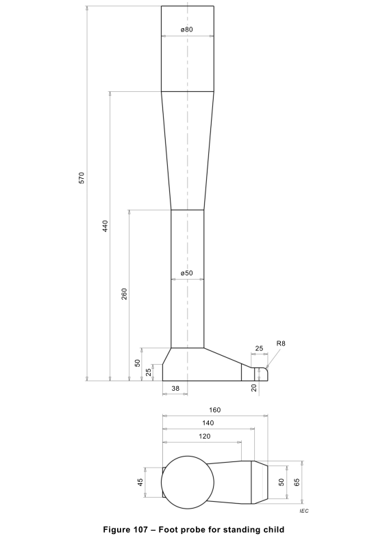 IEC 60335-2-107 Proba de pie para cortadoras de césped eléctricas robóticas a batería 1