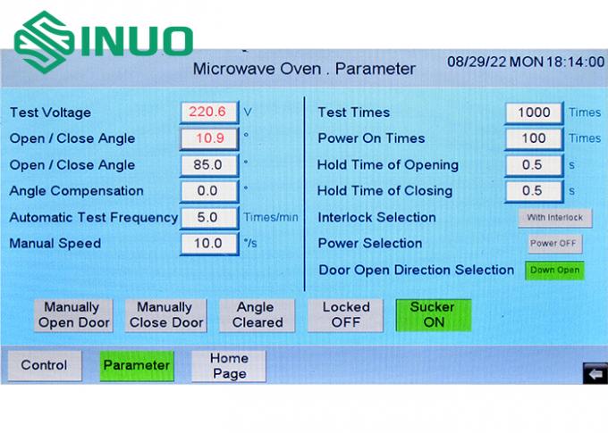 IEC60335-2-25 Máquina de ensayo de resistencia de la puerta del horno de microondas del refrigerador 0