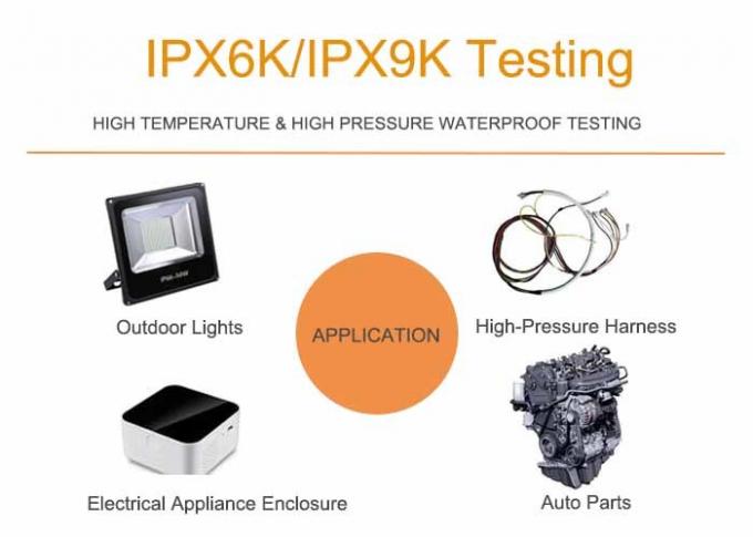 Cámara da alta temperatura del acero inoxidable del espray de agua del equipo de prueba del ingreso del agua de IPX6K9K 1