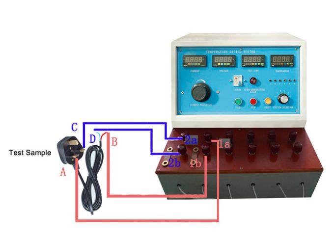 cuadro 44 aparato del IEC 60884-1 del probador de la vida del interruptor 12V de la prueba de la subida de la temperatura de los pernos del enchufe 6 estaciones 0