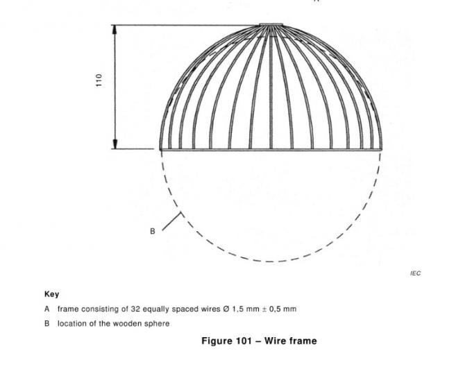 Tipo un dispositivo de prueba más seco del casco del IEC 60335-2 de la operación de pelo con la esfera de madera 1
