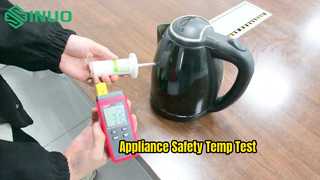 Vea cómo la sonda de temperatura de superficie IEC 60335 realiza pruebas reales de seguridad de electrodomésticos
