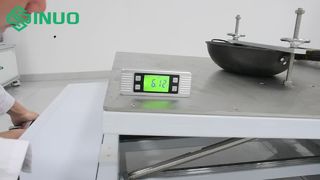 Demostración de la máquina de prueba de utensilios de cocina Descripción general del equipo de prueba de estabilidad y derrames