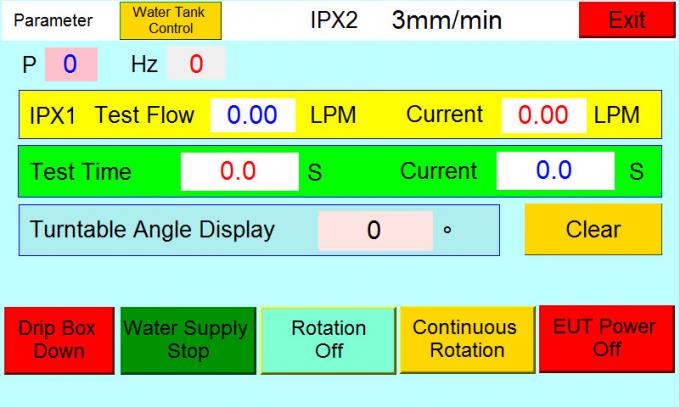 Equipo de prueba vertical del goteo del agua del IEC 60529 de la lluvia inteligente del ingreso 200m m IPX1 IPX2 1