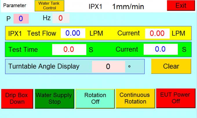 Equipo de prueba vertical del goteo del agua del IEC 60529 de la lluvia inteligente del ingreso 200m m IPX1 IPX2 0